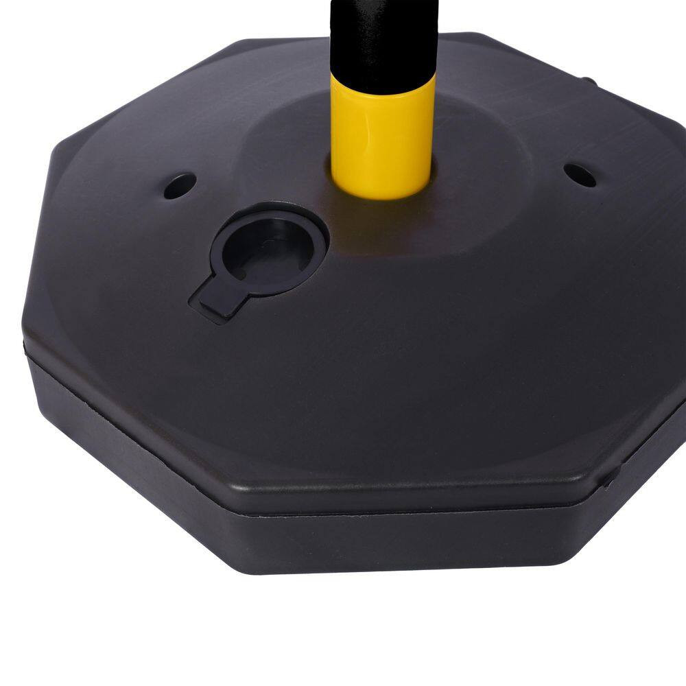 12-Pack Yellow/Black Plastic Safety Barrier Post W/Fillable Base,5Ft Plastic Cha