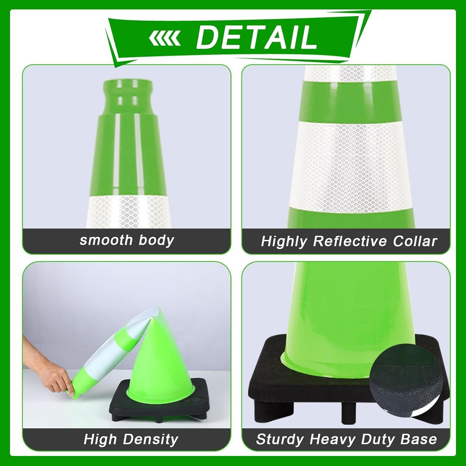 28-Inch Traffic Cones for Road Safety – 6 Pcs