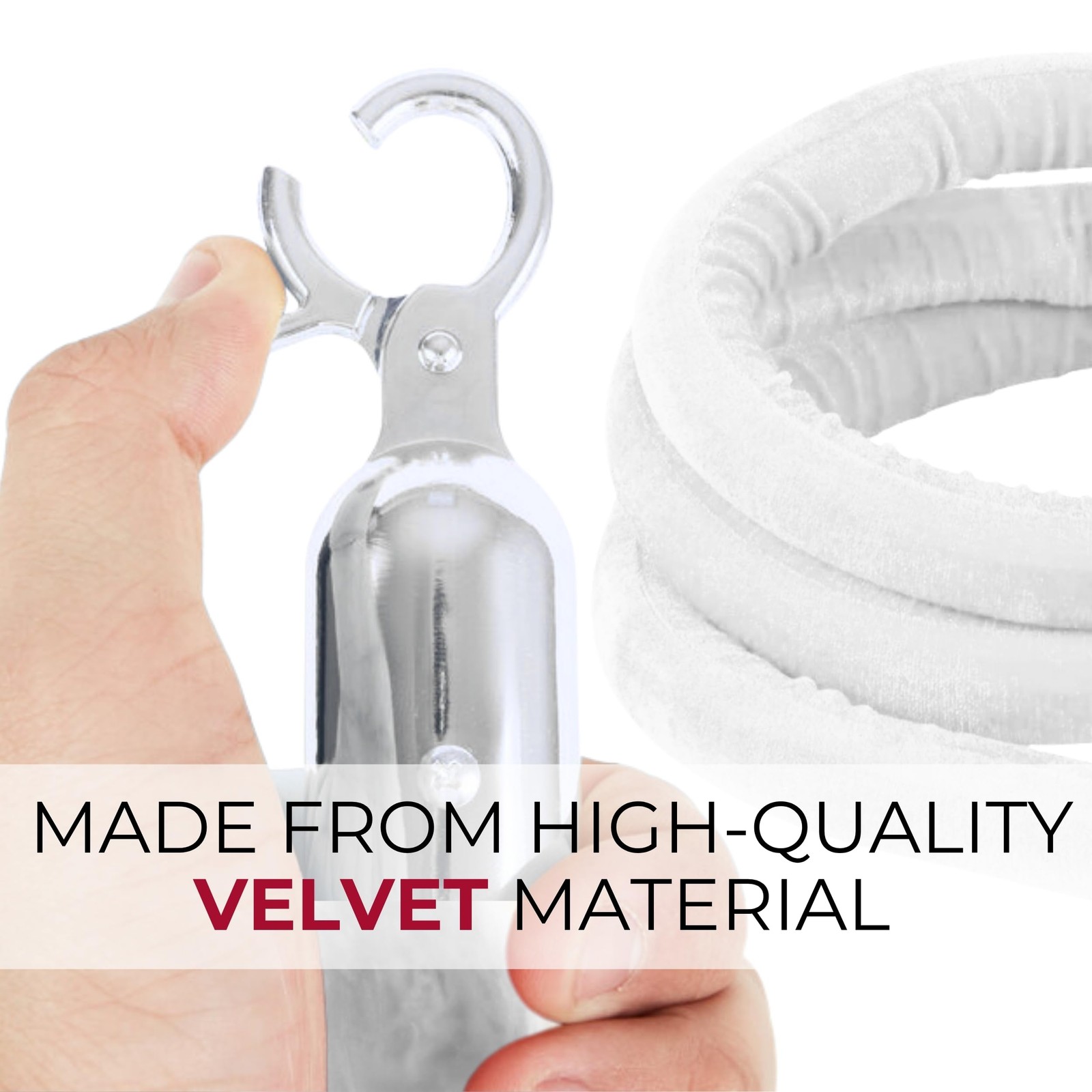 4PCS White Velvet Rope 5FT â€“ Soft Velvet Ropes with Silver Snap Ends Stanch…