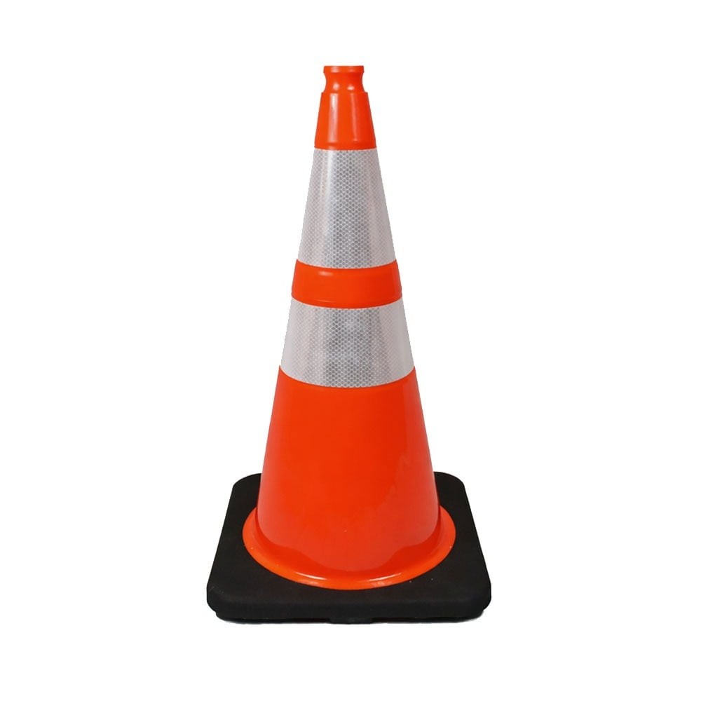 50028 28 Inch PVC 7lbs Traffic Cone with Dual- Reflective Bands – Orange
