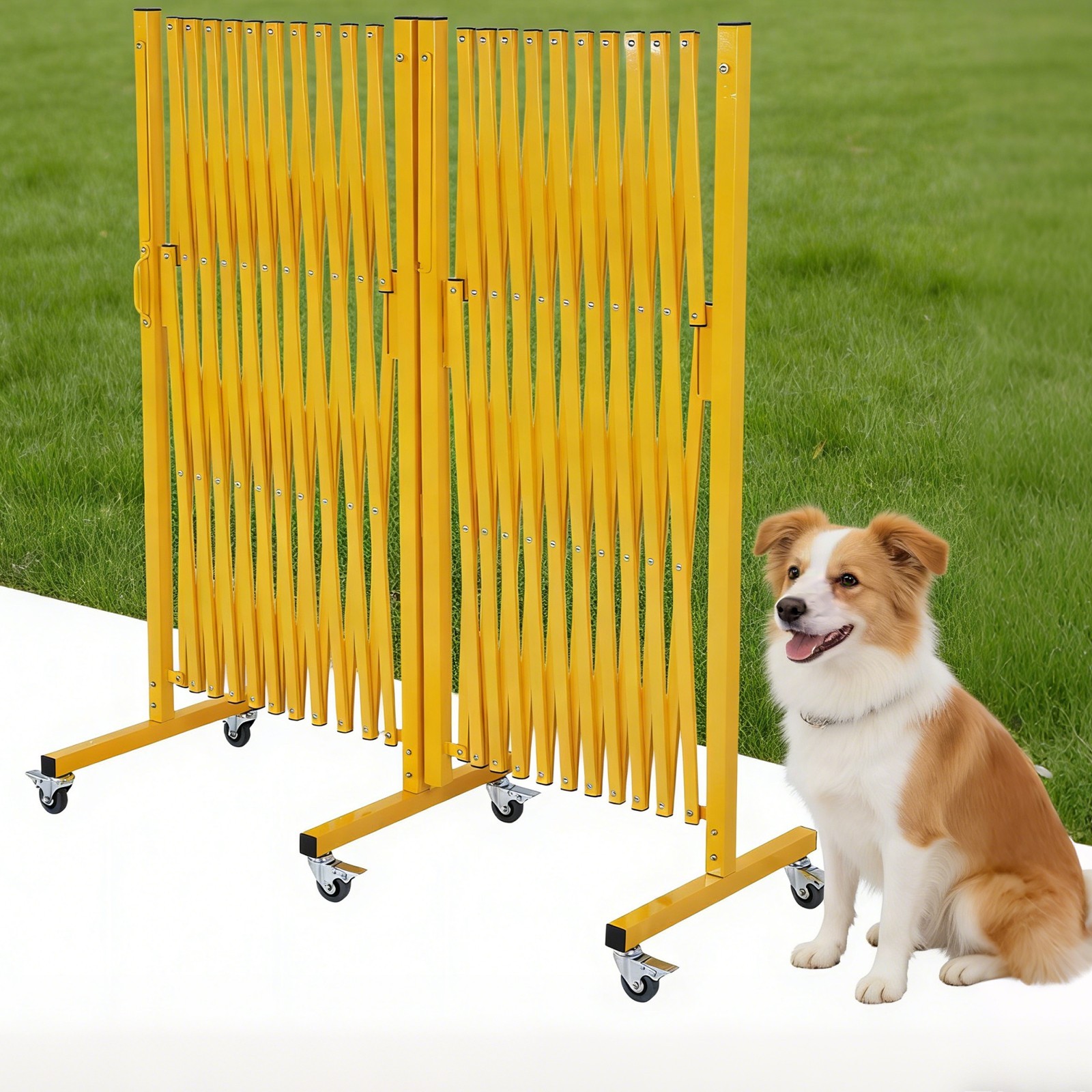Outdoor Traffic Barricade Gate Metal Expandable 8-24FT Folding Safety Barrier US
