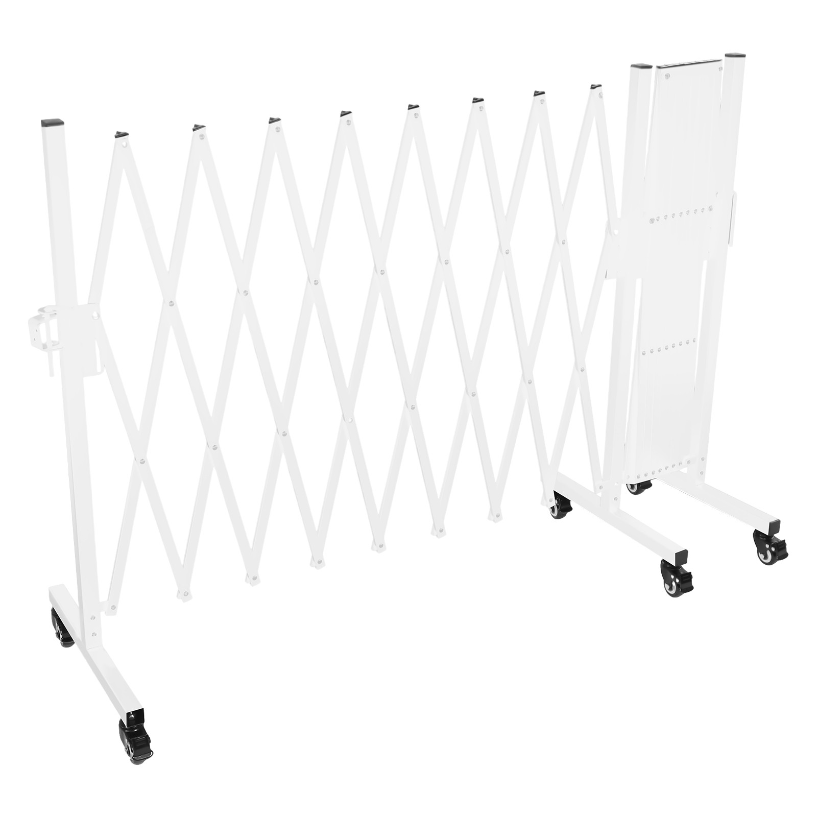 Expanded Outdoor Safety Barrier Mobile Folding Gate Portable Fence Gate W/ Wheel