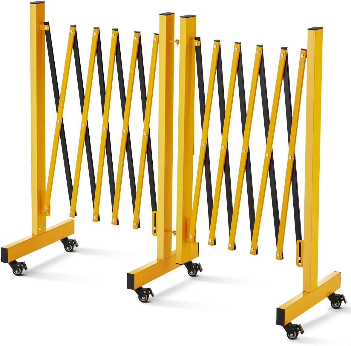 8-23FT Outdoor Traffic Barricade Gate Metal Expandable Folding Safety Barrier