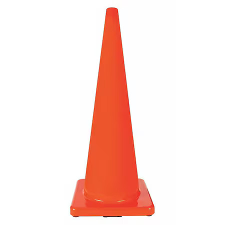 Traffic Cone, Pvc, Non-Reflective, 36 In Height, 10 Lb, Orange, 6Fgz9
