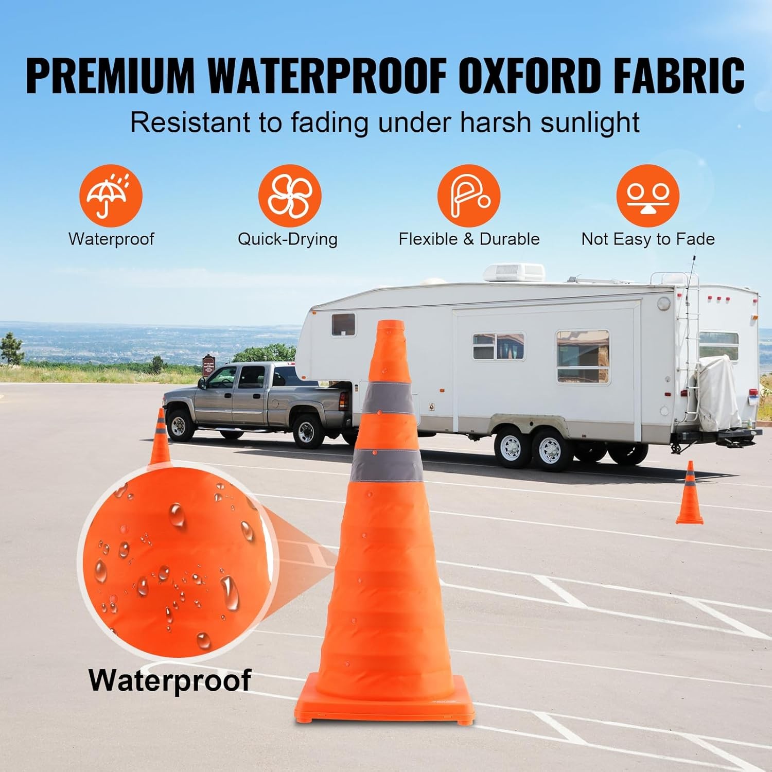 4 Pack 28 inch Collapsible Safety Traffic Cones for Traffic Control,Parking Lots