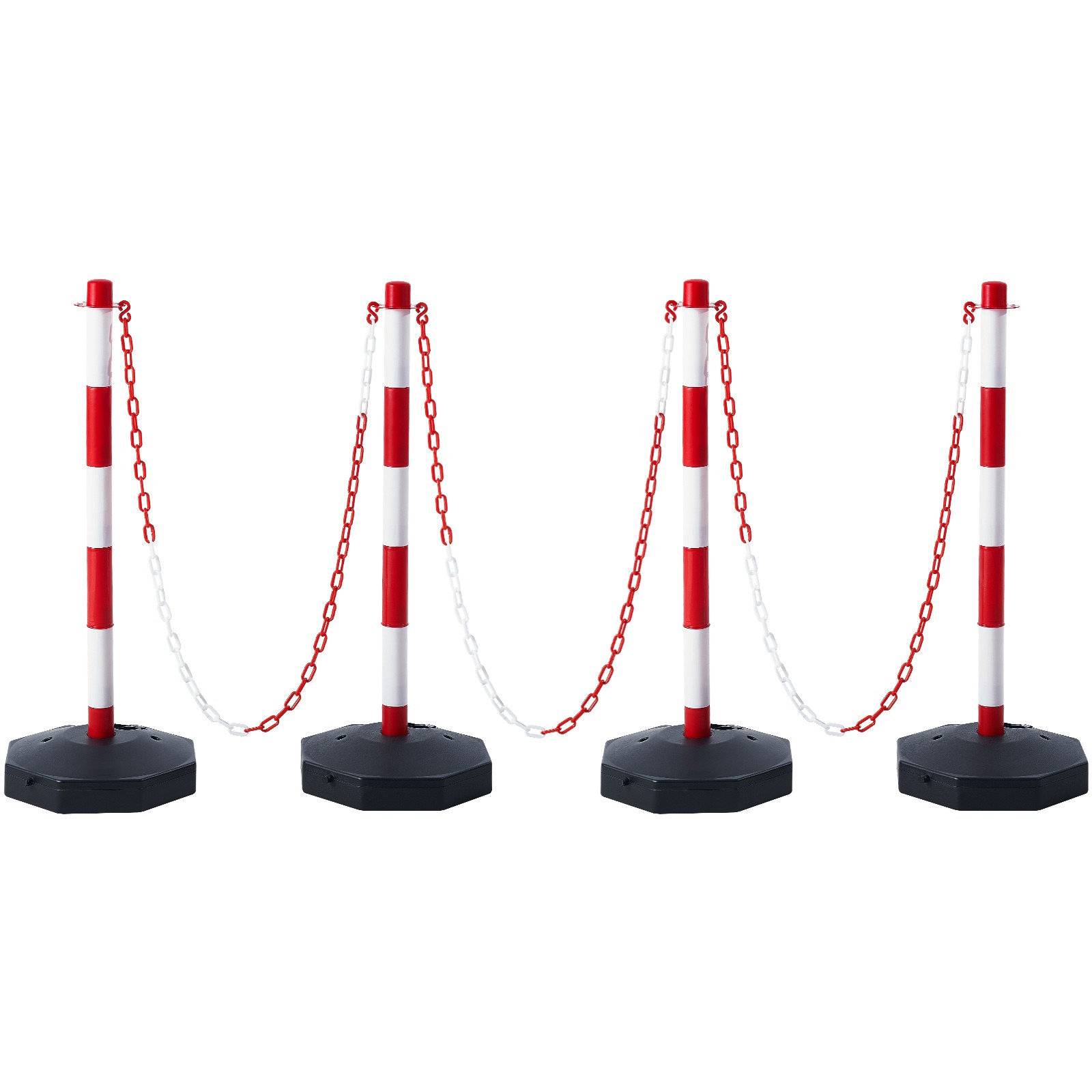VEVOR 4PCs Traffic Delineator Post Cones with Fillable Base 8FT Chain Adjustable