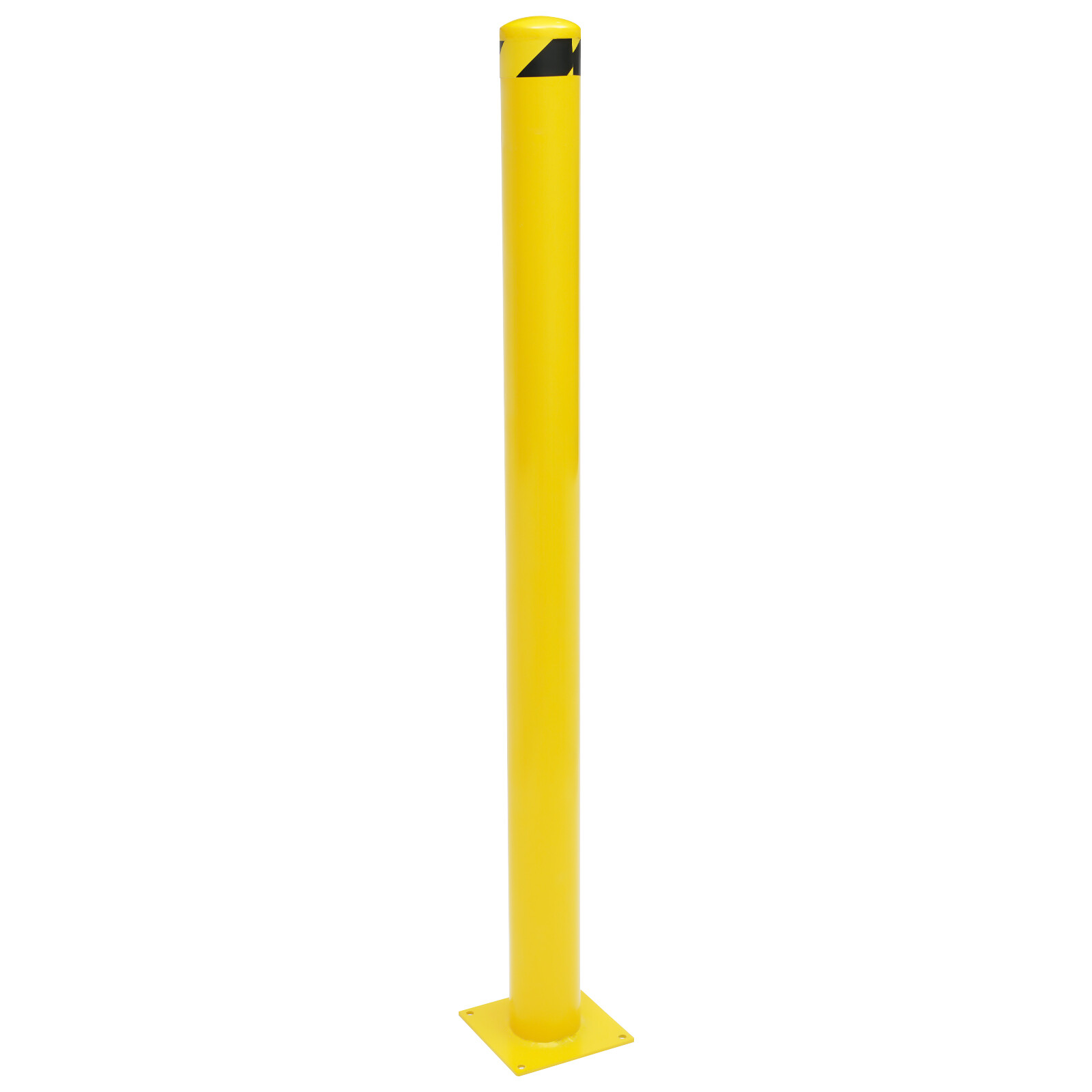 60 H 4.5 D Safety Bollard Post Yellow Powder Coat Pipe Steel Barrier W/4 Bolt