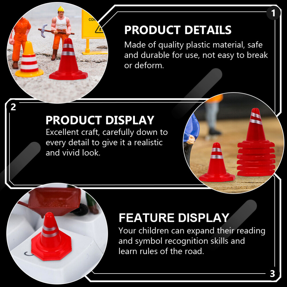 60PCS Training Roadblock Construction Cones Toys Traffic Signs for Kids