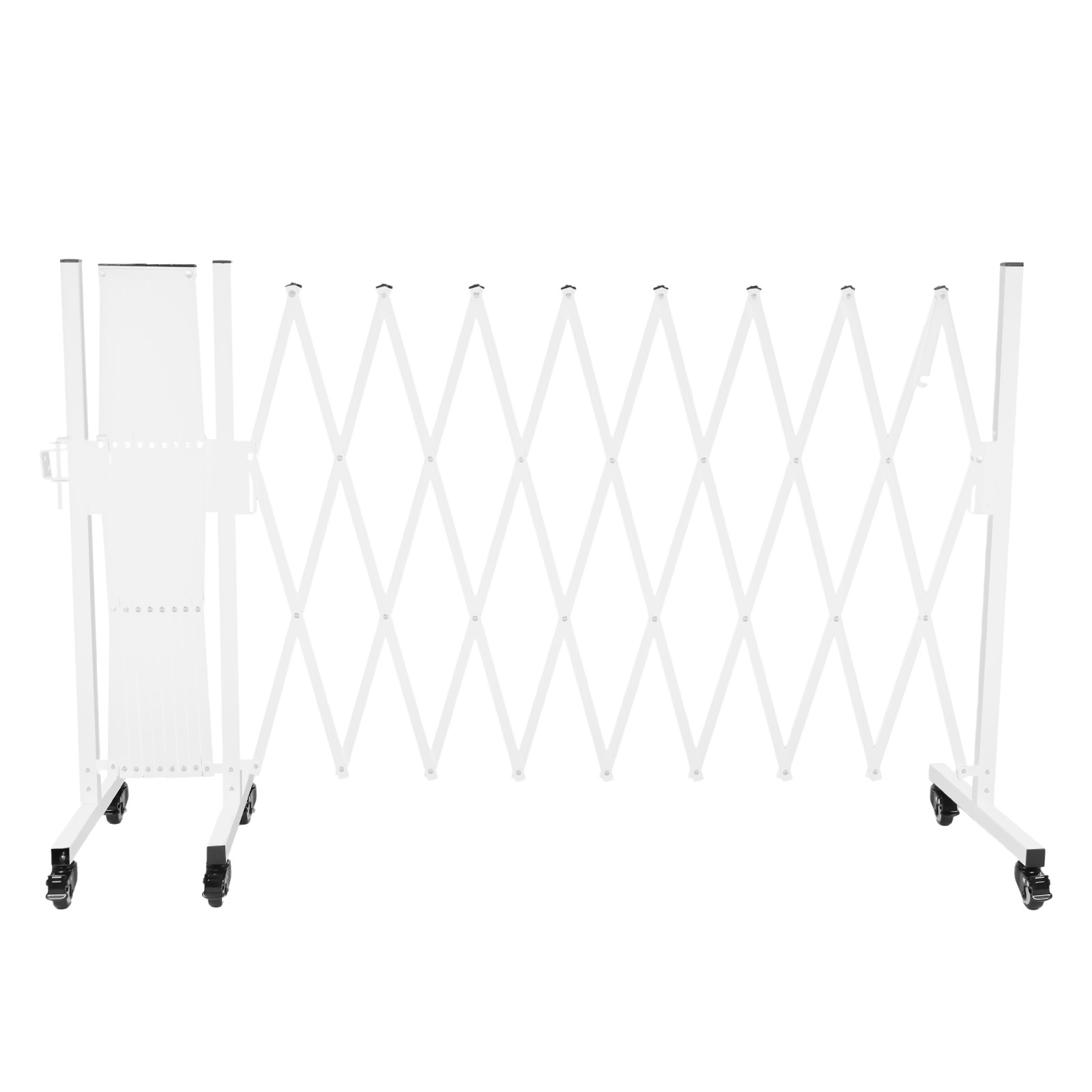Expanded Outdoor Safety Barrier Mobile Folding Gate Portable Fence Gate W/ Wheel