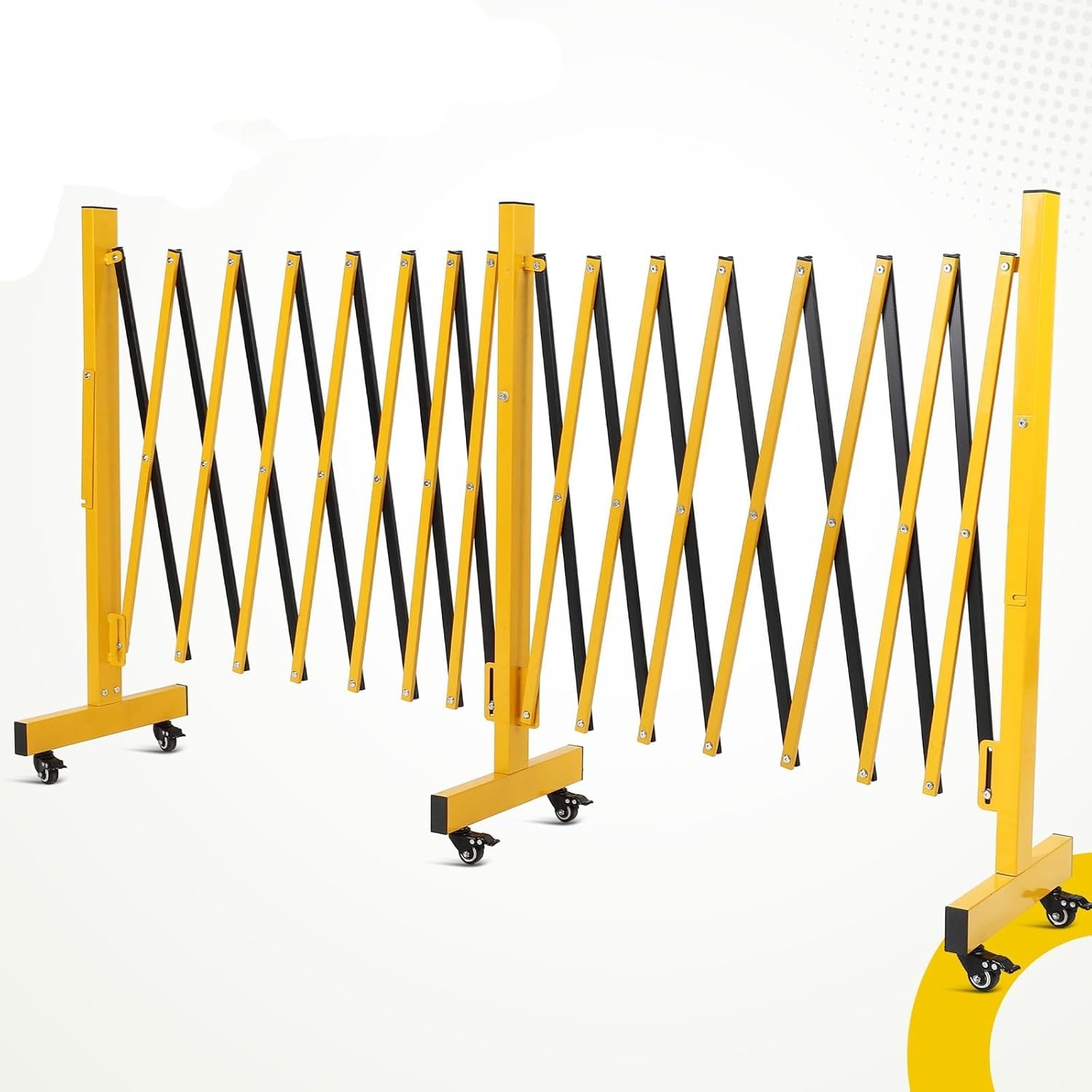 8-23FT Outdoor Traffic Barricade Gate Metal Expandable Folding Safety Barrier