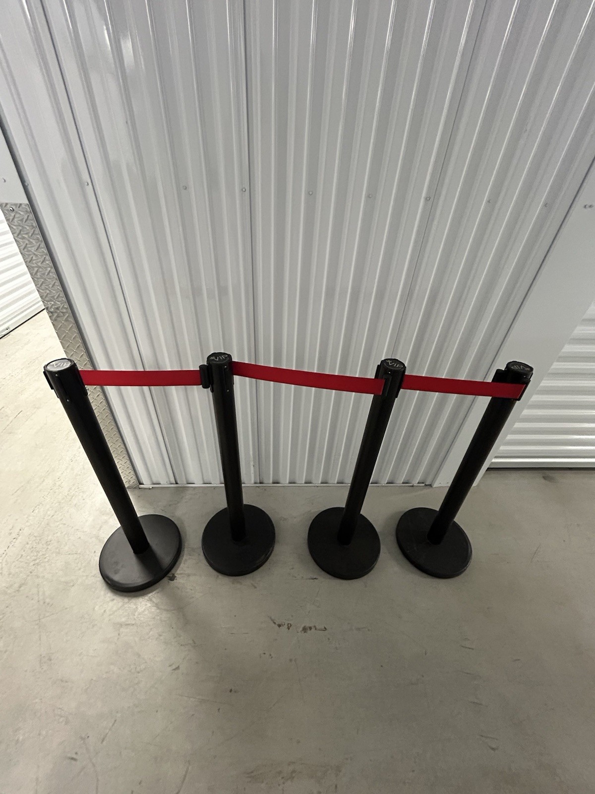 4 Pcs Crowd Control Stanchion Set Crowd Control Barrier with Retractable Belt
