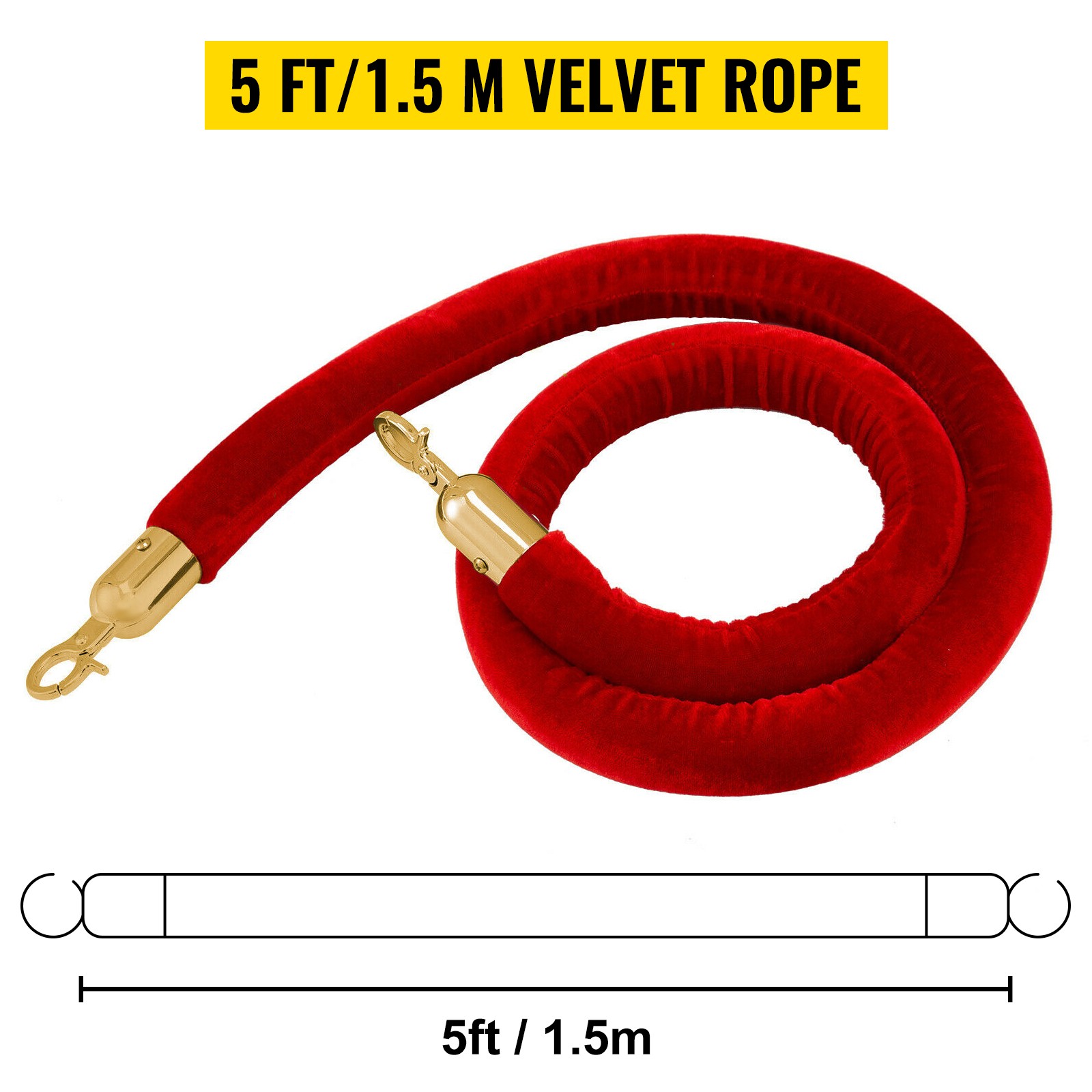 38Inch Gold Silver Stanchion Posts Queue Velvet Rope Crowd Control Line Barriers