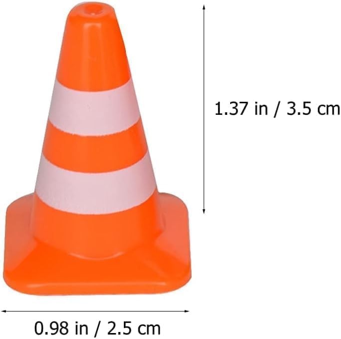 14Pcs Miniature Road Cone Orange Mini Traffic Cones Plastic Sign Road Cones R…