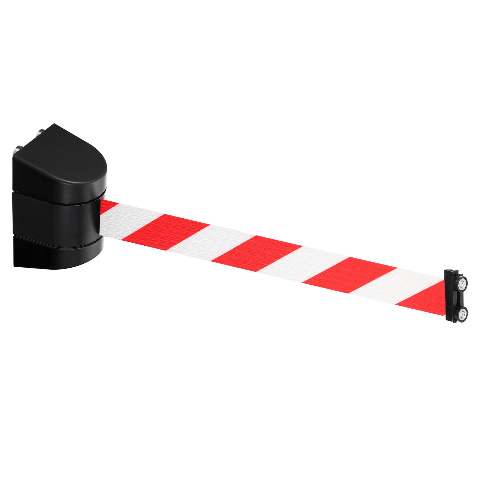 16.4Ft Magnetic Retractable Belt Barrier, Red White Belt, Black Case
