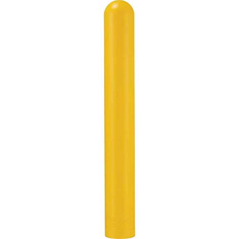 60″H Smooth Bollard Post Sleeve, 6″ HDPE Dome Top, Yellow
