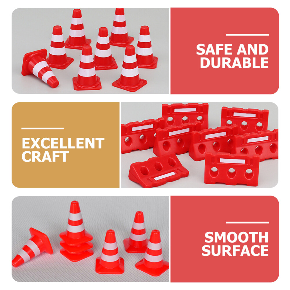 Road Sign Barricade Toy Plastic Work Traffic Signs Cone Mini Construction Cones