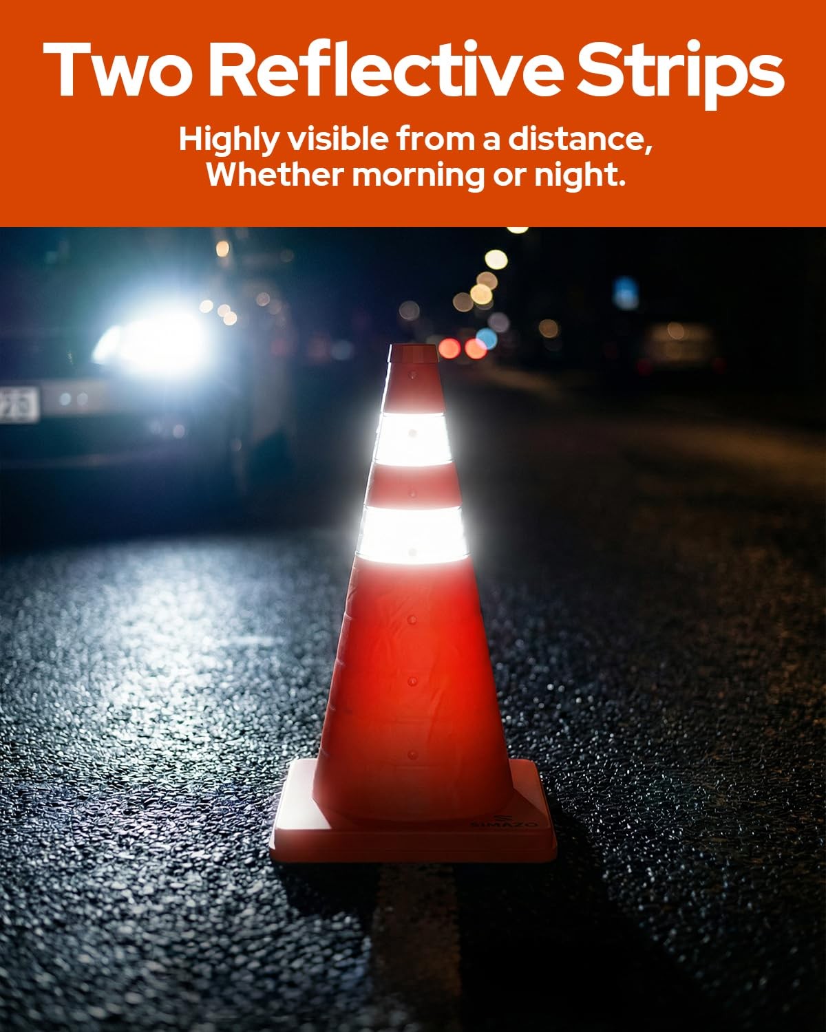SIMAZO 4 Pack 18 Inch Collapsible Traffic Safety Cones, Orange Pop Up Cones w…