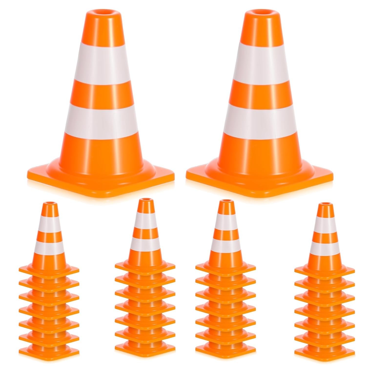 30 PCS Mini Traffic Cones, 1″ Mini Orange Cones Roadblock Signs, Small Construct