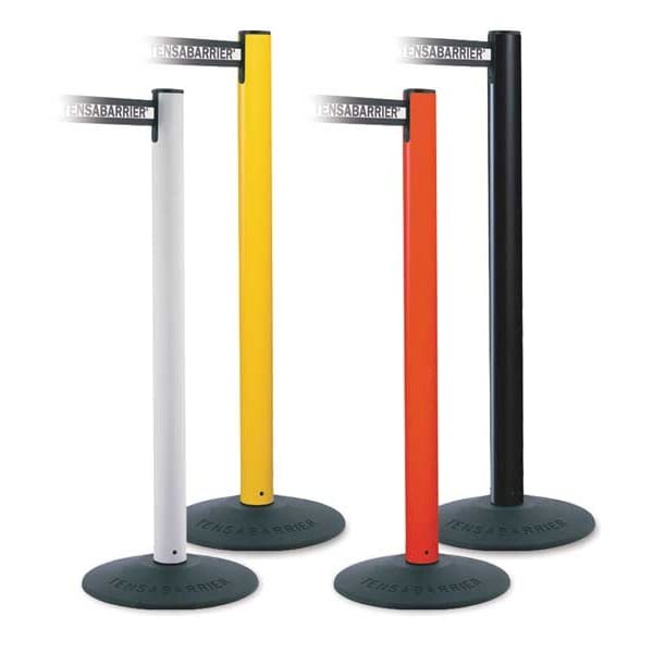 Tensabarrier 875-33-Std-No-B9x-C Barrier Post With Belt, 7 1/2 Ft Length, 38 In
