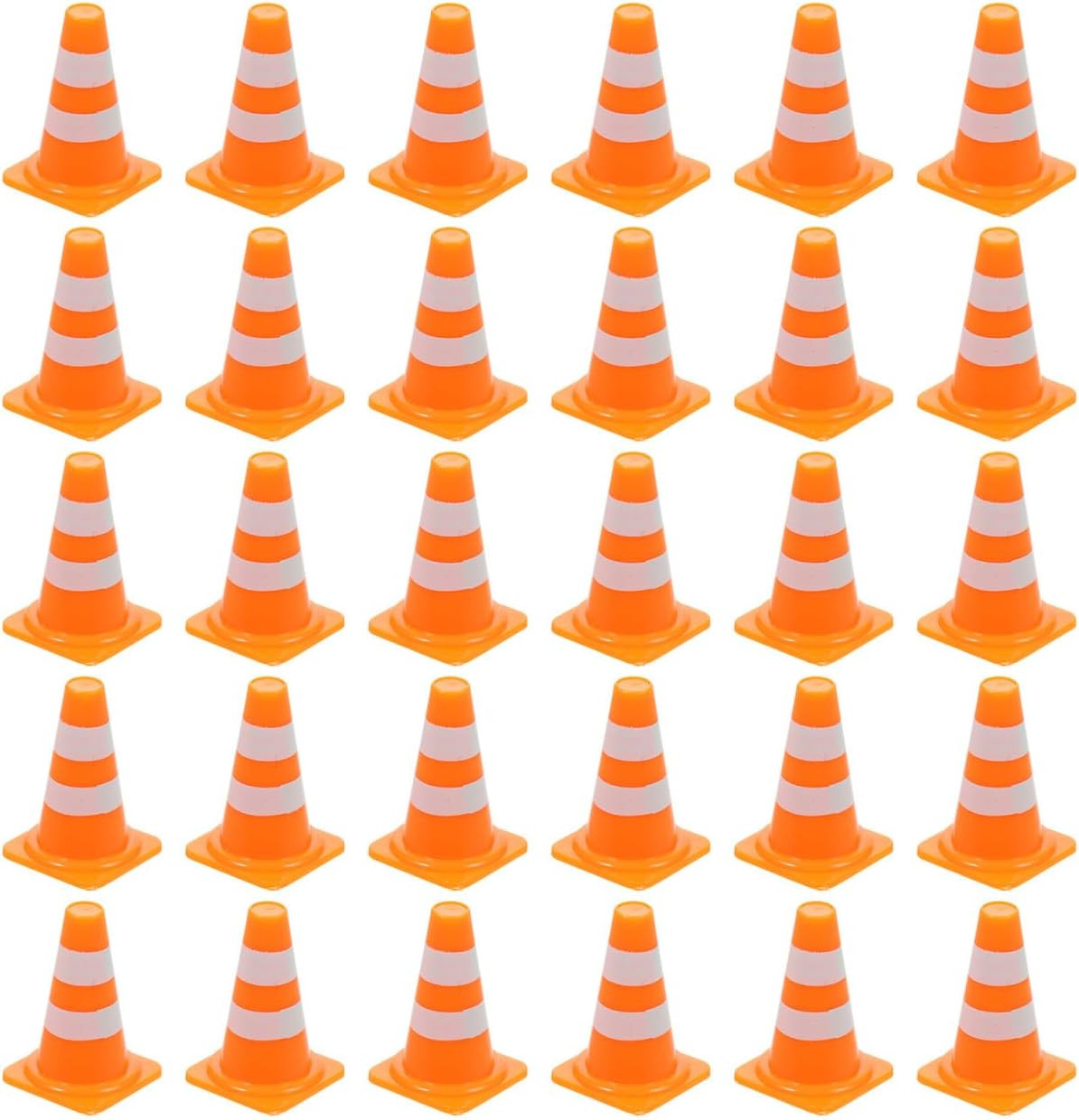 NUOBESTY 30Pcs Mini Traffic Cones, 0.98 Small Orange Construction Cones Miniatur