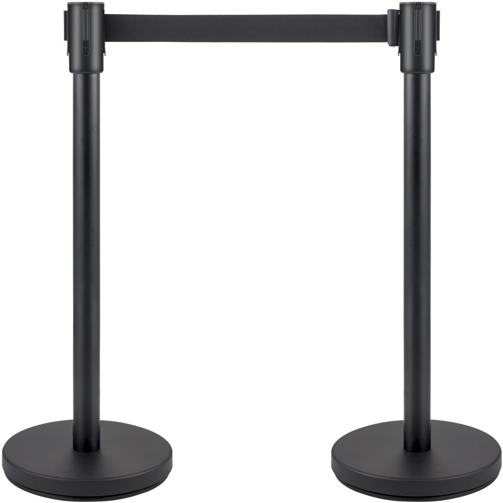 VEVOR Crowd Control Stanchion Stanchion Set 4 Pieces with 6.6 ft/2 m Black Belt