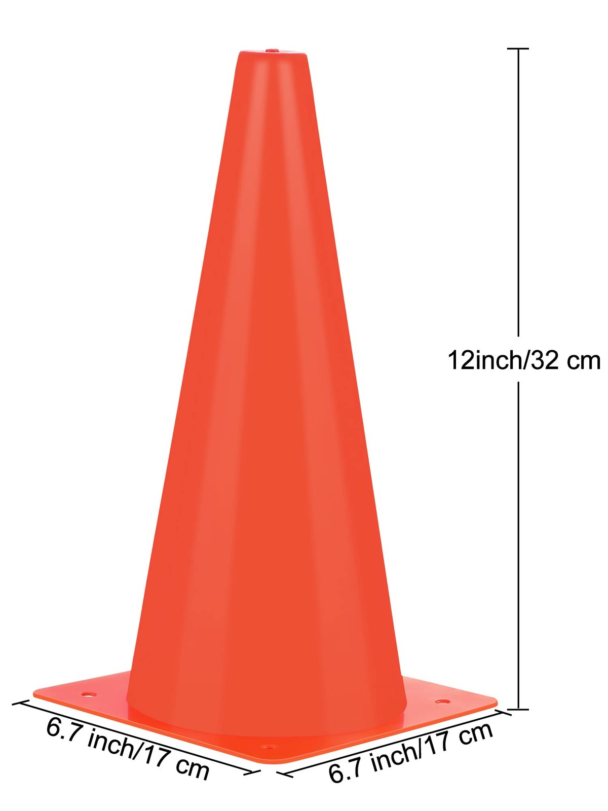 24 Pack Traffic Cones 12 Inch Plastic Safety Cones for Training Parking