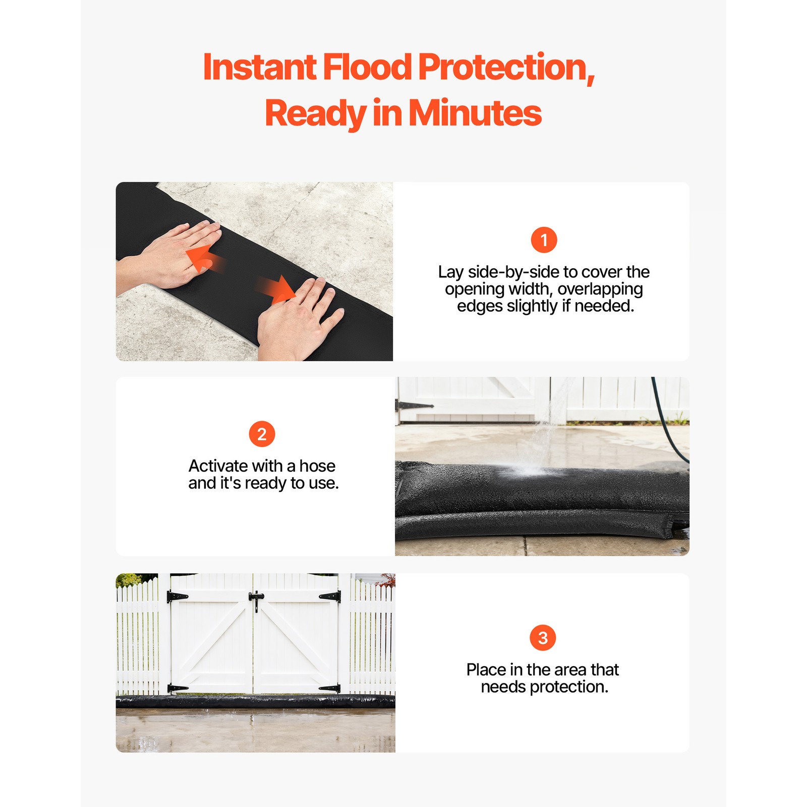 Uimoso Flood Barrier 1.6 x 1.4 ft Reusable Flood Bags Activated by Water 8 Pack
