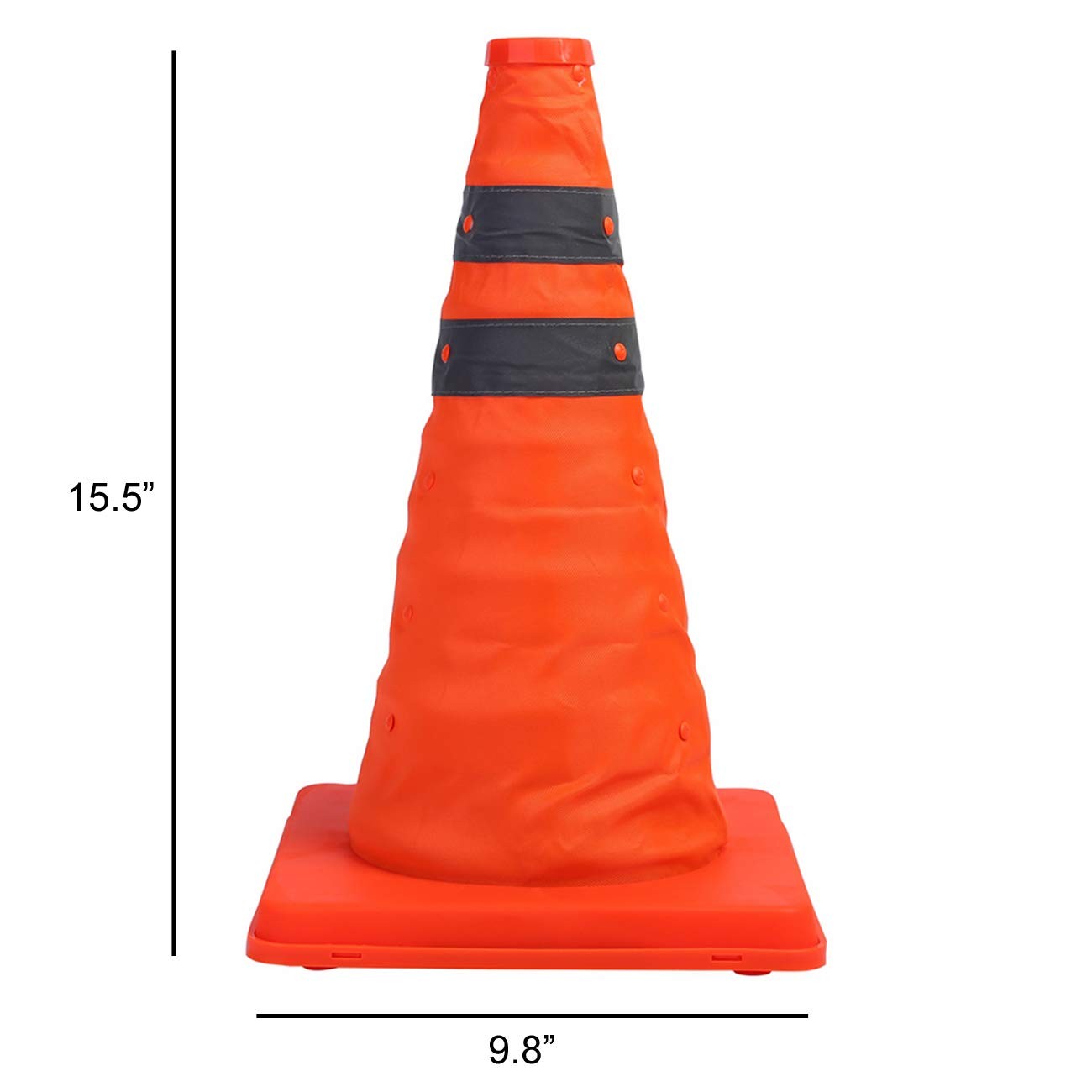 Collapsible Traffic Cones 4 Pack 15.5″ Pop Up Reflective Safety Cone Orange