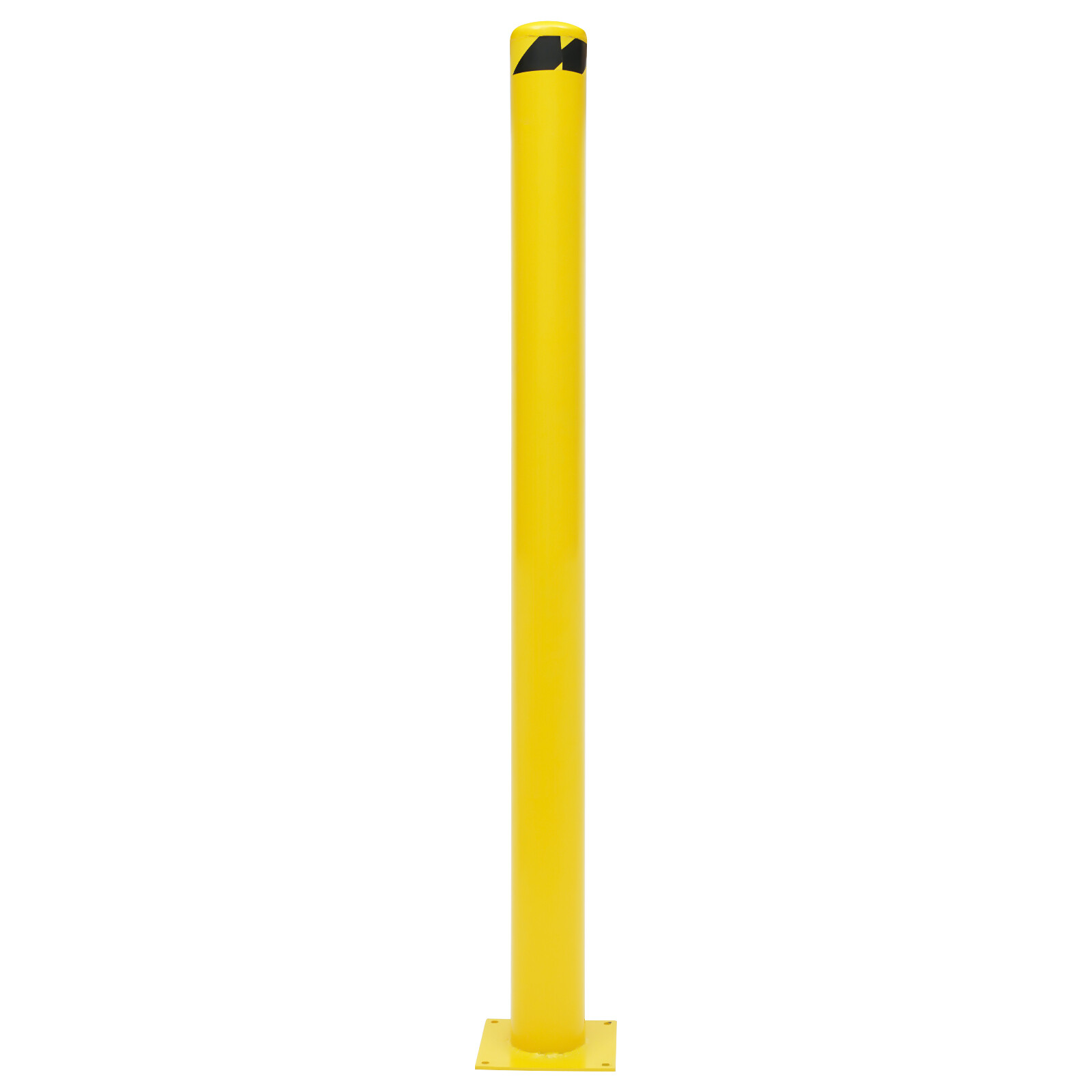 60 H 4.5 D Safety Bollard Post Yellow Powder Coat Pipe Steel Barrier W/4 Bolt