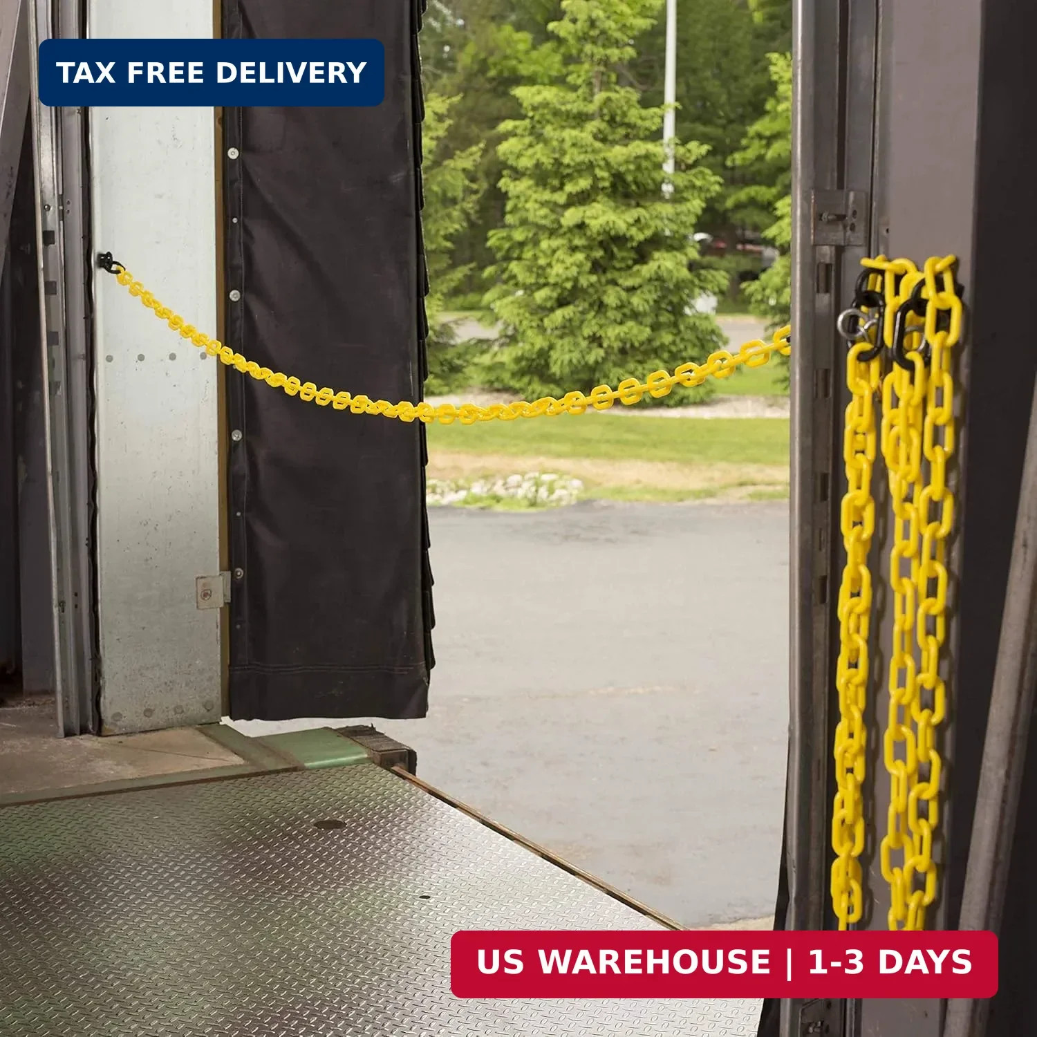 Mr. Chain Plastic Barrier Chain, Yellow, 2-Inch Link Diameter, 25-Foot Length (5