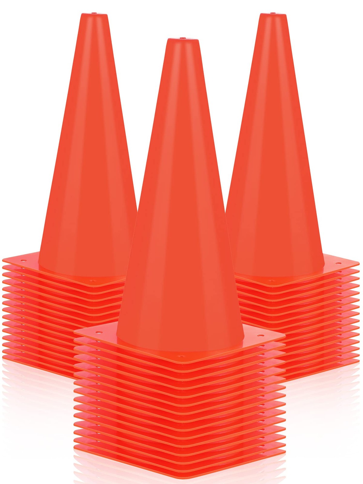 24 Pack Traffic Cones 12 Inch Plastic Safety Cones for Training Parking