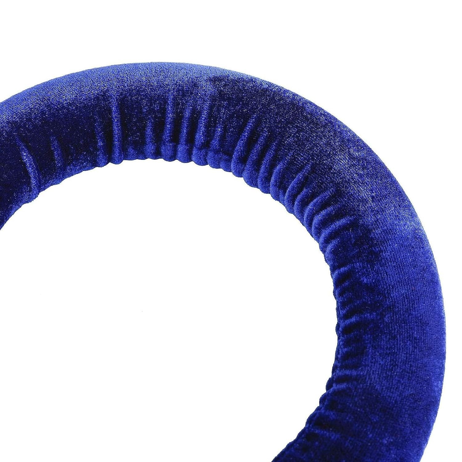 NovelBee 4pcs Blue Velvet Stanchion Ropes with Silver Hooks,10 Feet Stanchion Qu