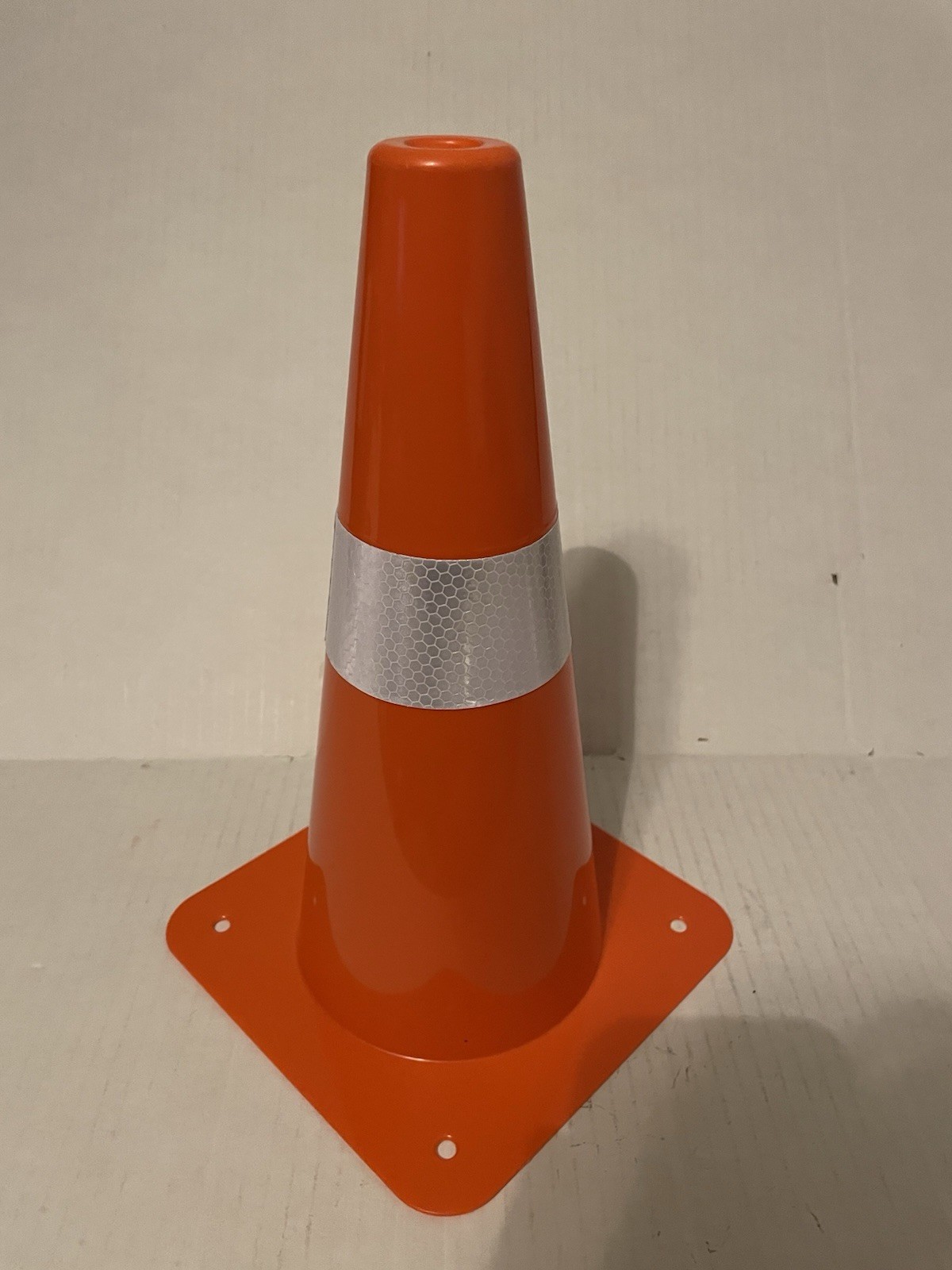 1 Orange Reflective Safety Cones 12” Inch Plastic Traffic Cones Emergency
