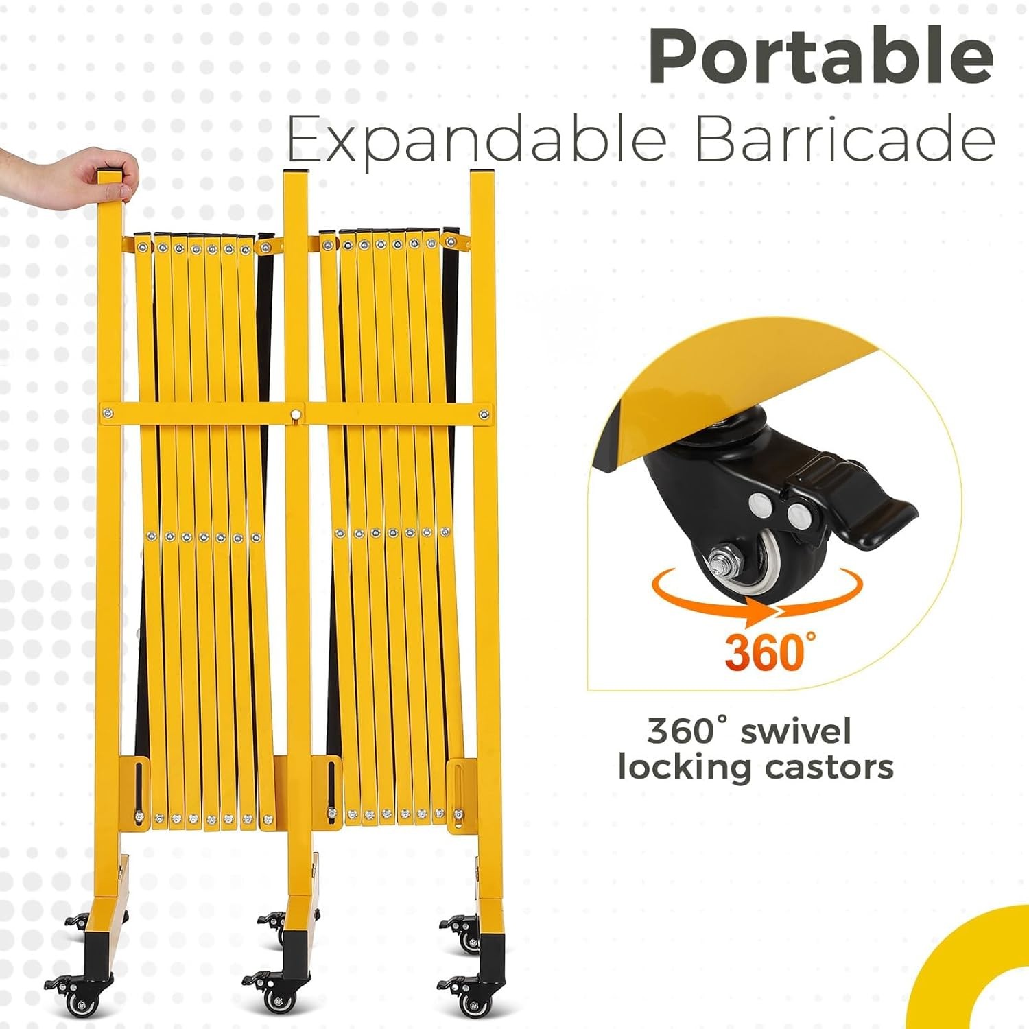8/9/11/16/23FT Metal Expandable Barricade Gate Fold Safety Traffic Driveway