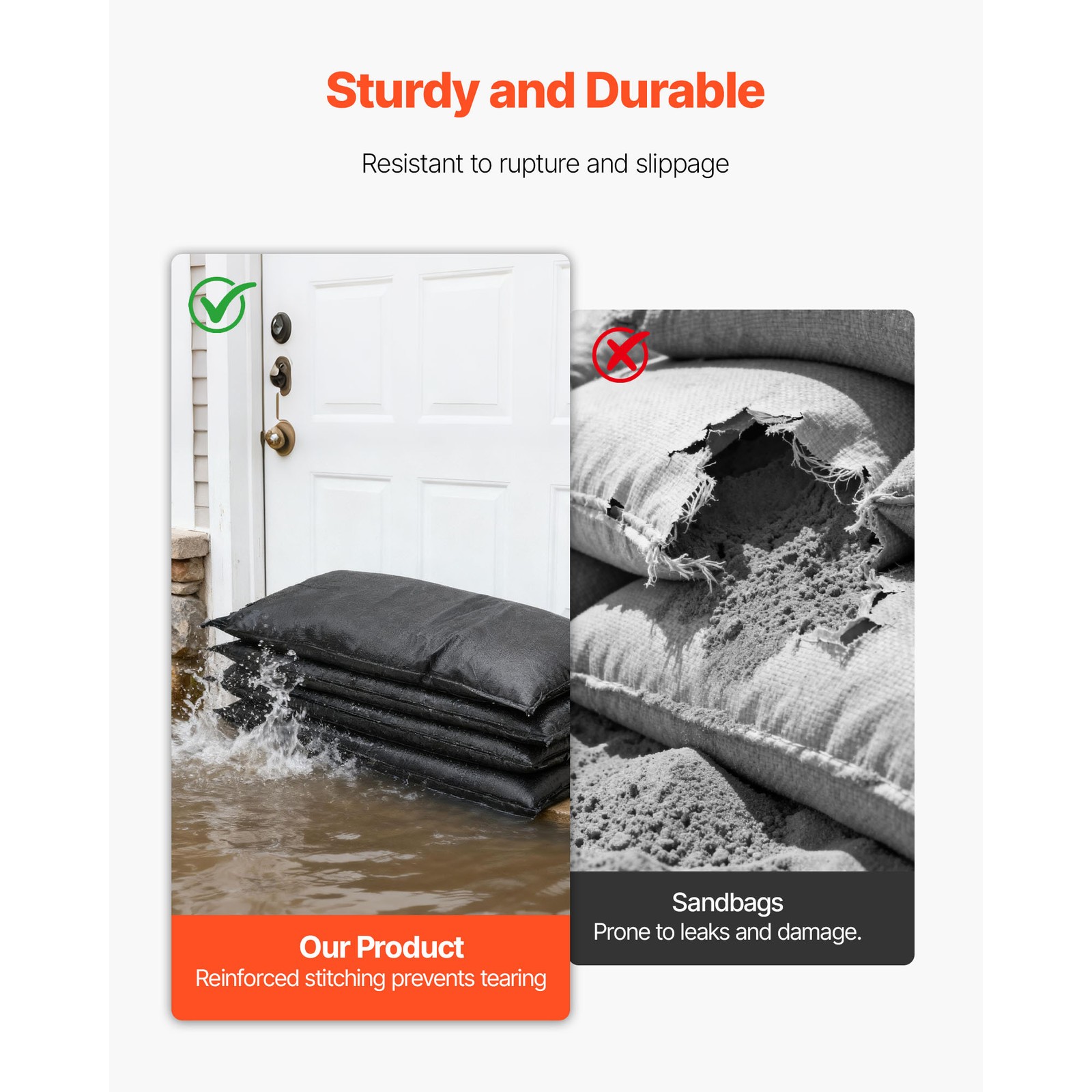 Uimoso Quick Dam Flood Barrier 2.7 x 1.4ft Length Flood Protection Bags 6 Packs