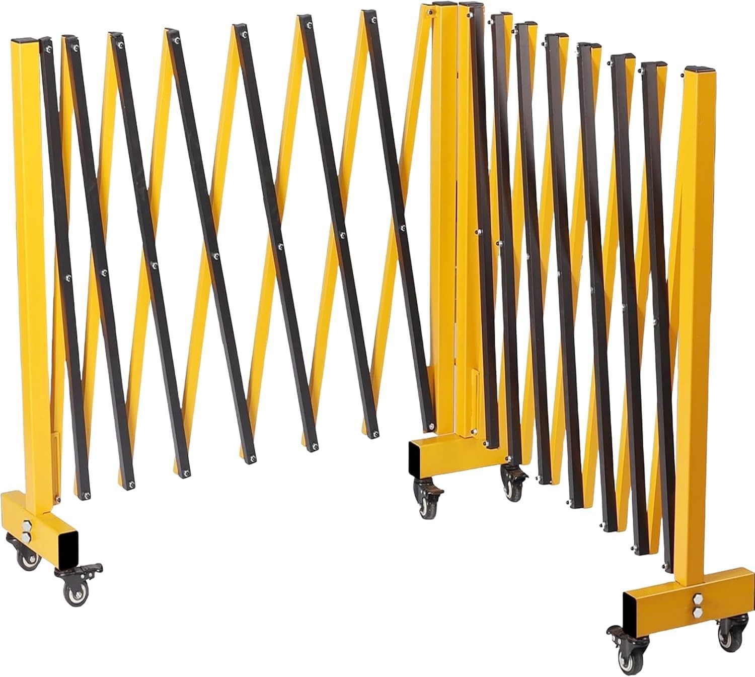 8-23FT Outdoor Traffic Barricade Gate Metal Expandable Folding Safety Barrier