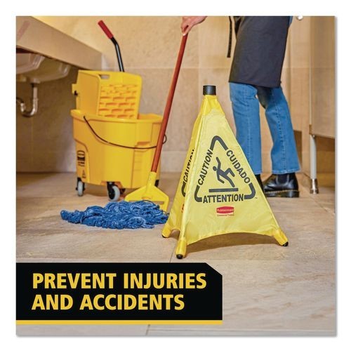 Rubbermaid Commercial Pop-Up Wet Floor Safety Cone, 21 x 21 x 30, Yellow