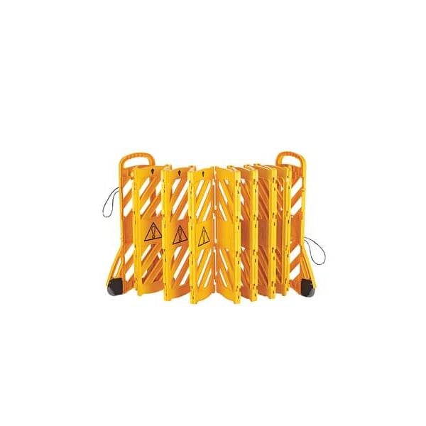 Portable Barricade, Polypropylene, 35 Lb, Yellow, 2Leb5