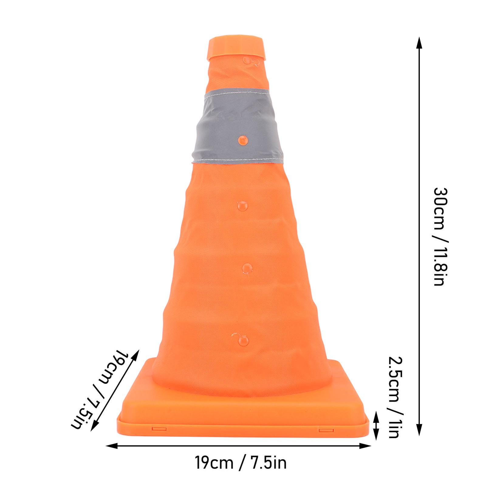 Traffic Safety Cones Reinforced Base Folding Foldable Reflective Traffic Cones