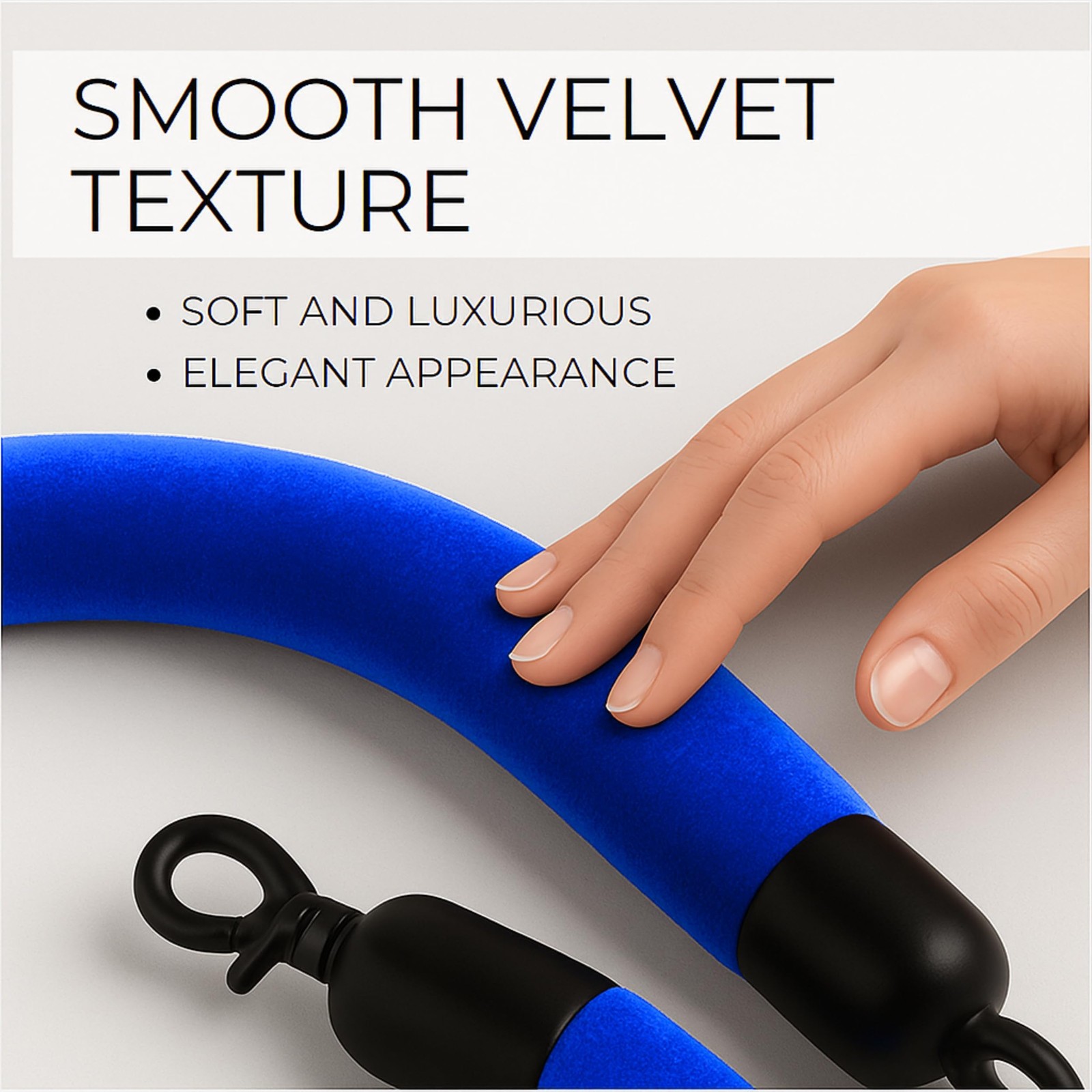 Blue Velvet Rope 5Ft Crowd Control Hanging Stanchion Barrier For Parties 4PC
