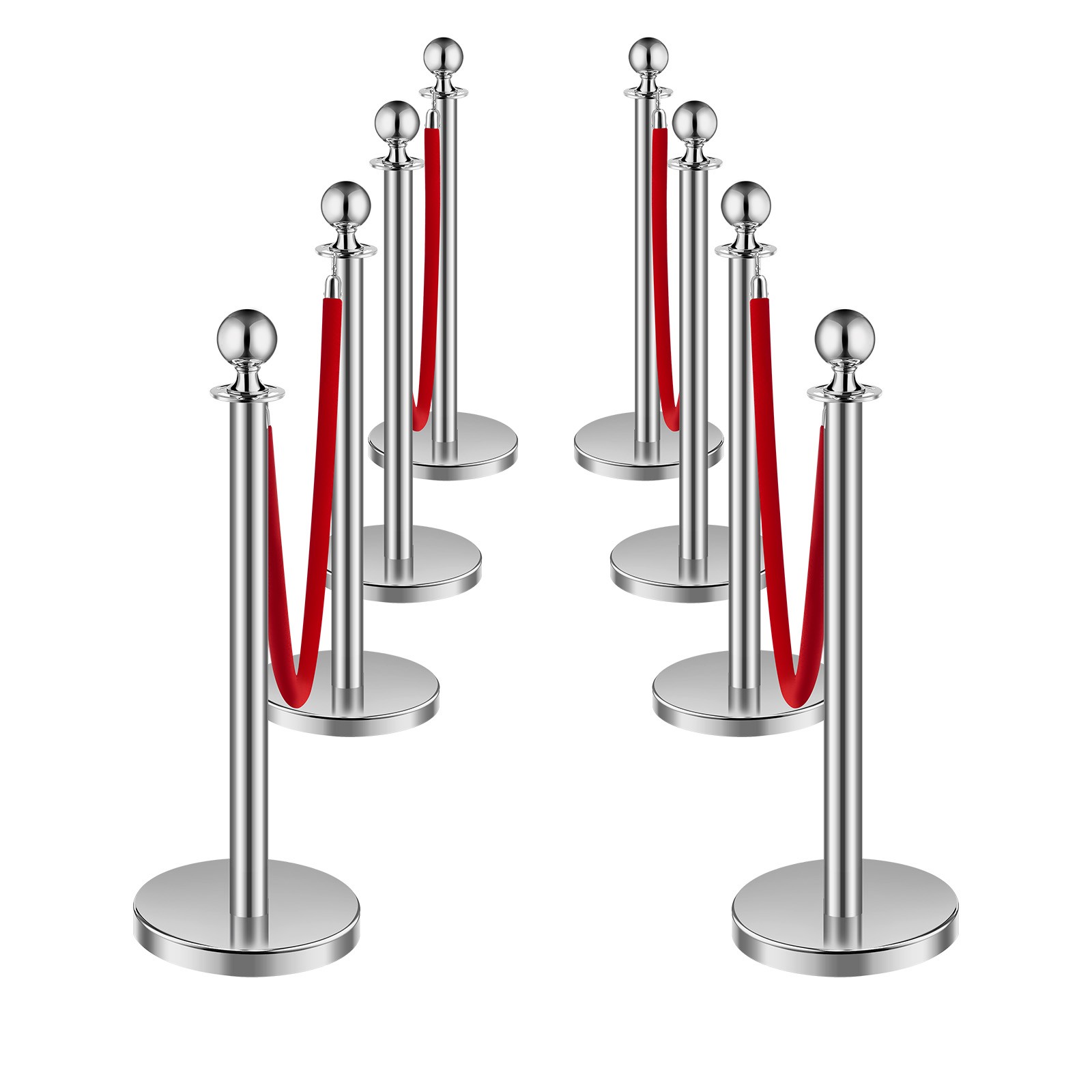 VEVOR 8Pcs Stanchion Posts Crowd Control Queue Barrier Sand Injection Base