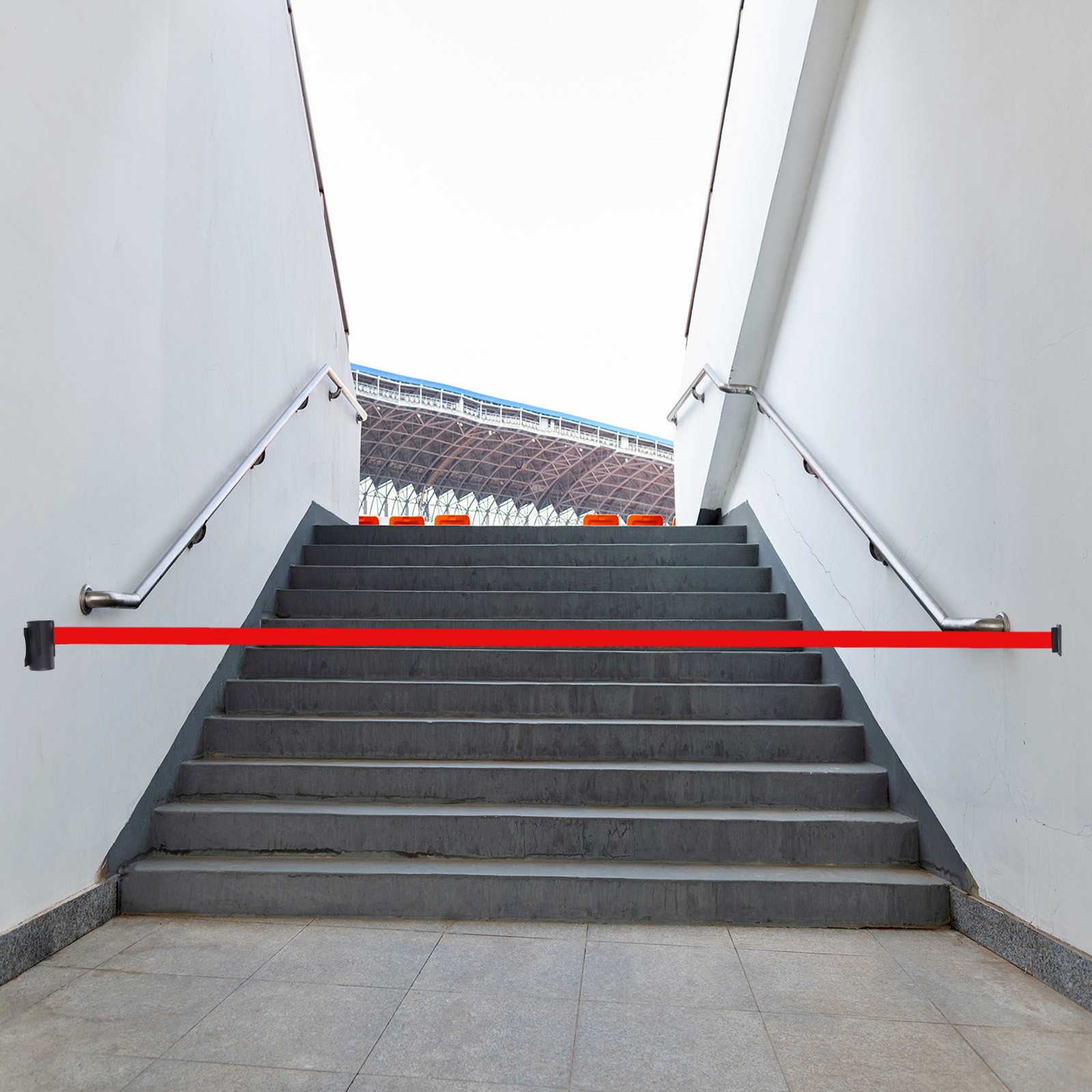 9.84 Feet Wall Mount Retractable Belt Barrier,Black/Red/White