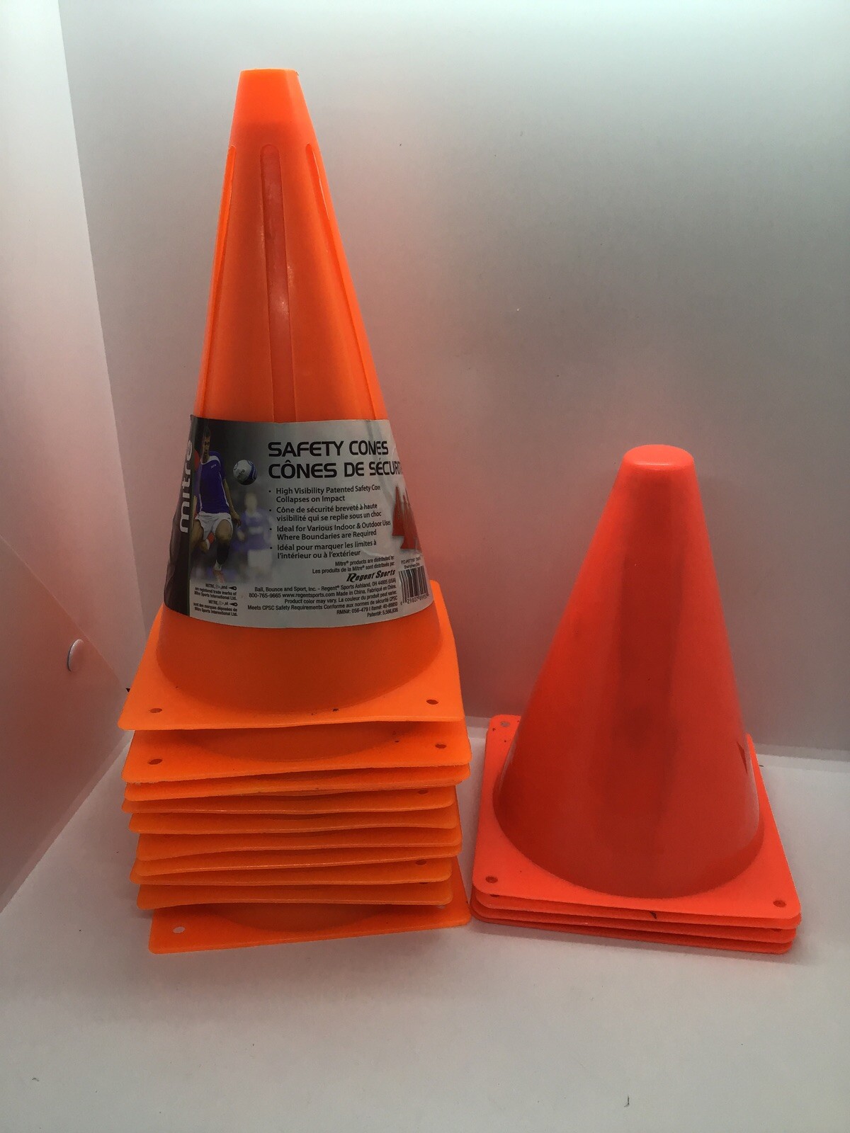 Mitre (9”) Safety Cone Lot Of 11 + 4 Unbranded Cones (5”) Free Shipping
