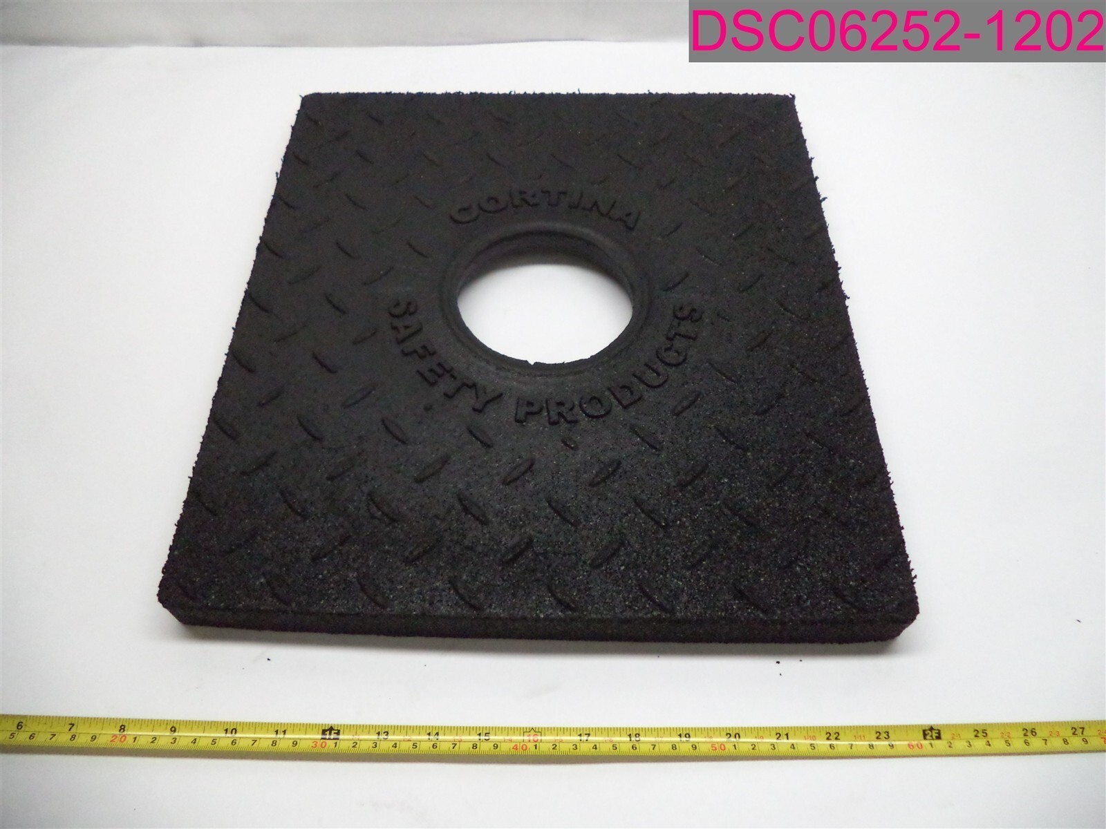QTY=3; Cortina Safety Products Black Rubber Square Cone Base 15″ x 17″ x 1″