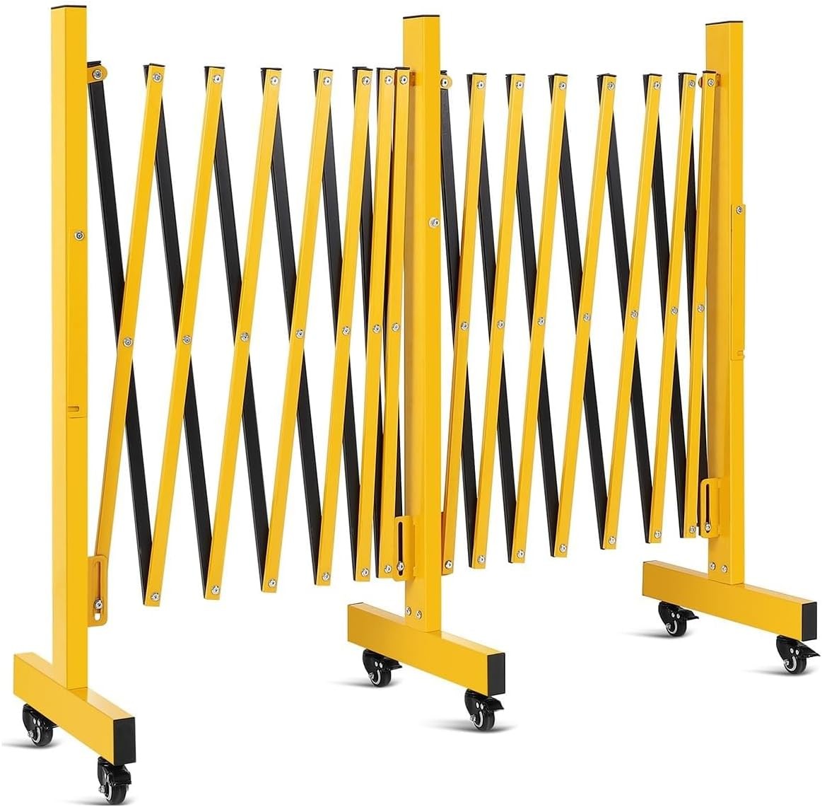 8/9/11/16/23FT Metal Expandable Barricade Gate Fold Safety Traffic Driveway