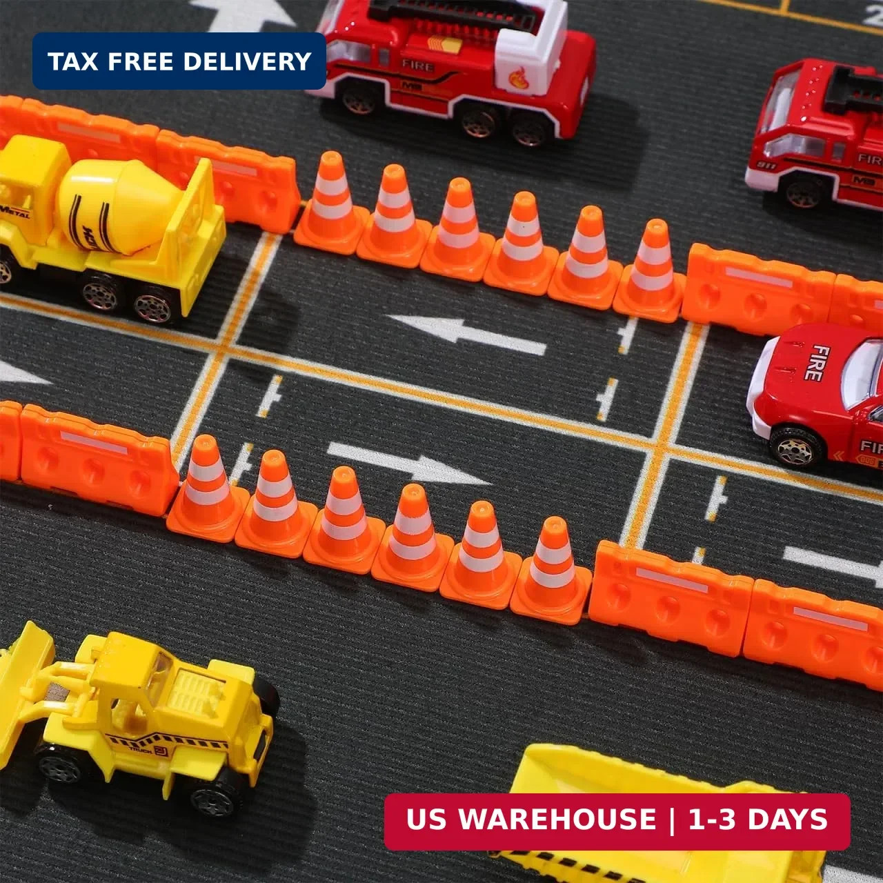 48pcs Mini Traffic Cones – Miniature Fence Barricade Signs Small Orange Construc