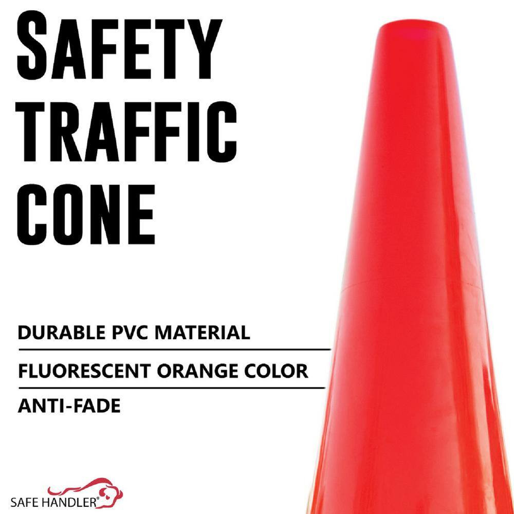 28 In., Orange PVC Traffic Safety Cone, 6-Pack High Visibility