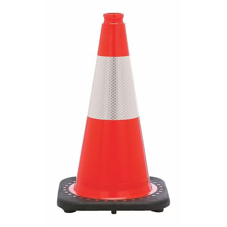 Traffic Cone, Day Or Low Speed Roadway (40 Mph Or Less), 3 Lb, Reflective, 18