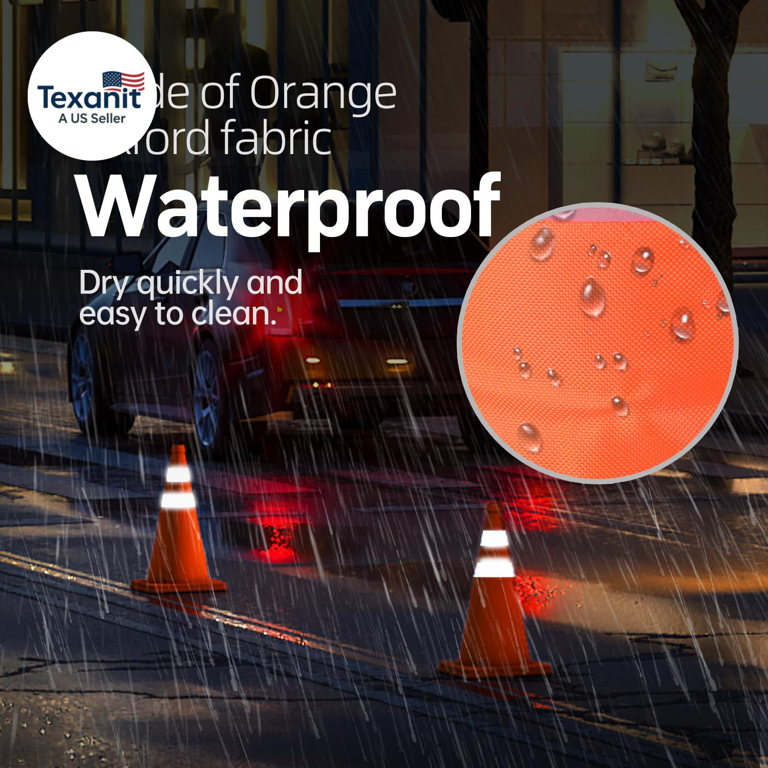 [4 Pack] 18 Inch Collapsible Traffic Safety Cones, Orange Cones, Multi Purpose P