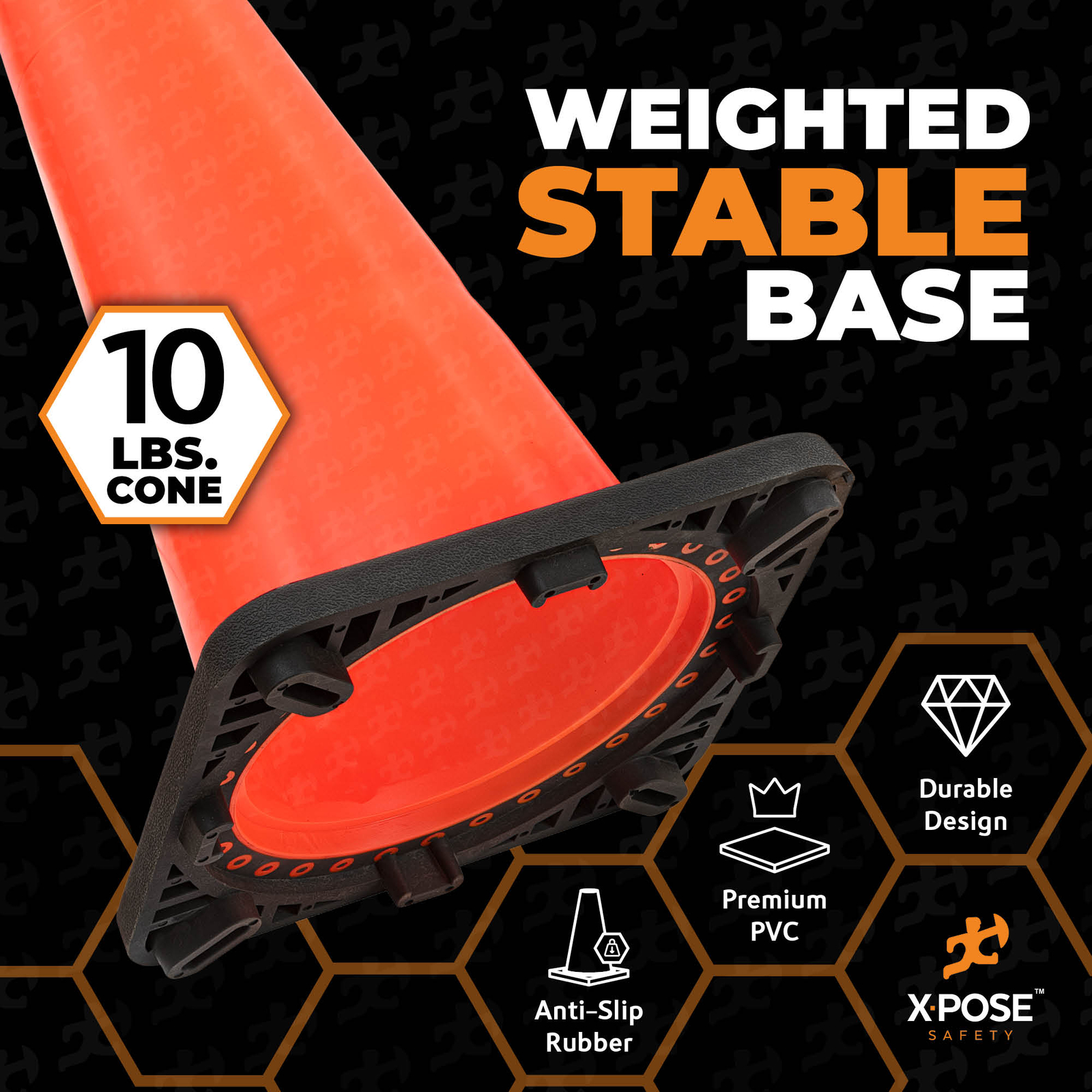 252 Orange Traffic Cones 36 Inch – Multipurpose PVC Plastic Safety Cone